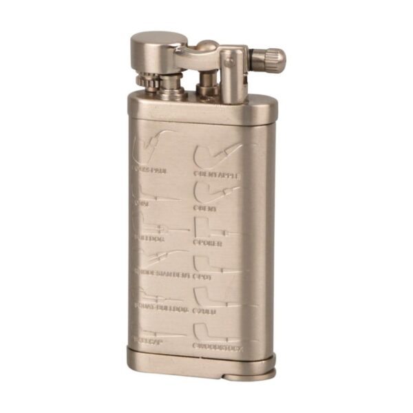 Pfeifenfeuerzeug Passatore Leonard Nickel satin antik
