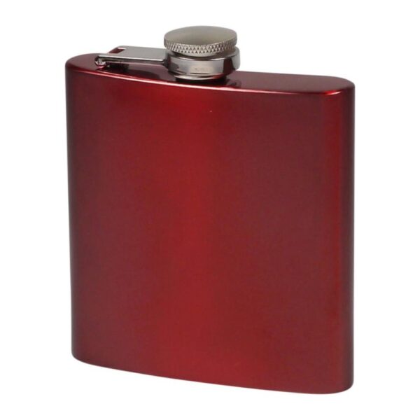 Flachmann Edelstahl rot metallic glänzend