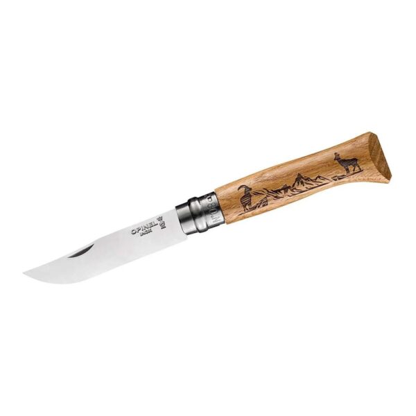 Opinel No. 08 Gravur Gams rostfrei