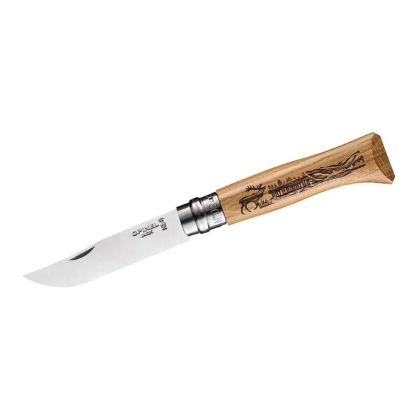 Opinel No. 08 Gravur Hirsch rostfrei
