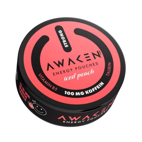 AWAKEN Energy Pouches iced peach strong tabakfrei mit Koffein